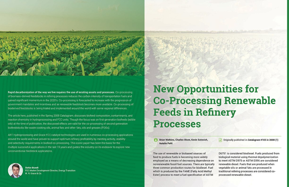 Image of New Opportunities for Co-Processing Renewable Feeds in Refinery Processes