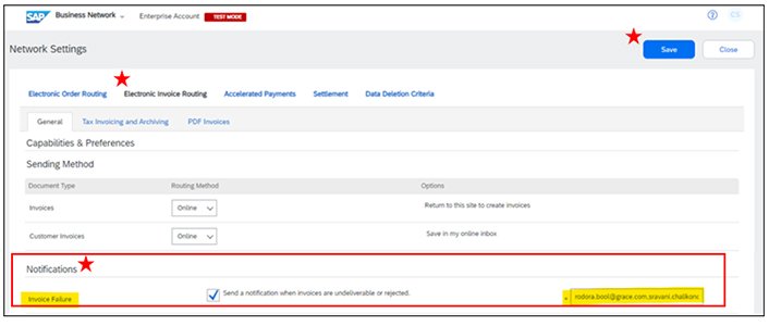 SAP Settings Notifications