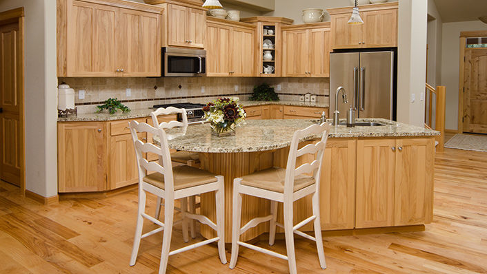 Image of wood coating kitchen and dining table